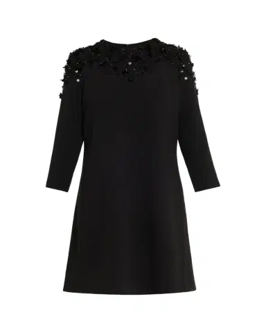 Rickie Freeman for Teri Jon A-Line Floral Applique Crepe Dress | Thumbnail 1 Rickie Freeman for Teri Jon A-Line Floral Applique Crepe Dress | Thumbnail 1