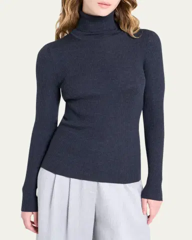 TWP Rib-Knit Wool Turtleneck Sweater | Thumbnail 4 TWP Rib-Knit Wool Turtleneck Sweater | Thumbnail 4