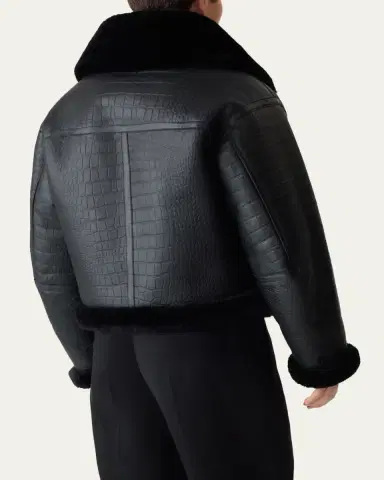 Mackage Men's Memphis Croc-Effect Oversized Shearling Jacket | Thumbnail 3 Mackage Men's Memphis Croc-Effect Oversized Shearling Jacket | Thumbnail 3