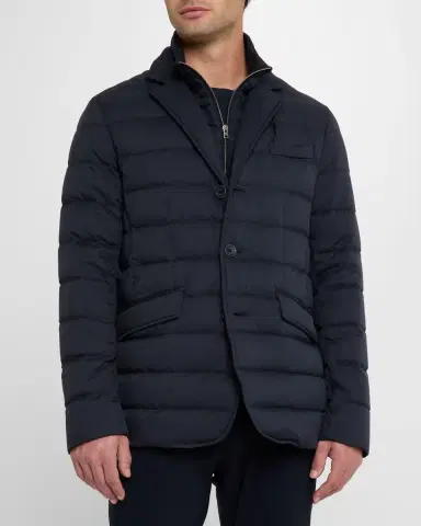 Herno Men 's Quilted Blazer with Windguard | Thumbnail 3 Herno Men 's Quilted Blazer with Windguard | Thumbnail 3