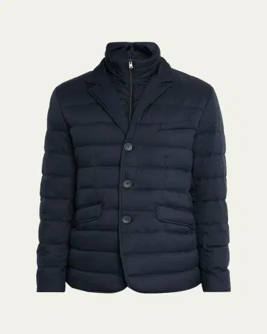 Herno Men 's Quilted Blazer with Windguard | Thumbnail 5 Herno Men 's Quilted Blazer with Windguard | Thumbnail 5