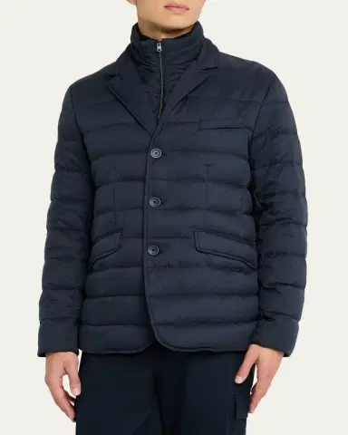 Herno Men 's Quilted Blazer with Windguard | Thumbnail 8 Herno Men 's Quilted Blazer with Windguard | Thumbnail 8