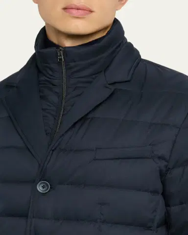 Herno Men 's Quilted Blazer with Windguard | Thumbnail 9 Herno Men 's Quilted Blazer with Windguard | Thumbnail 9