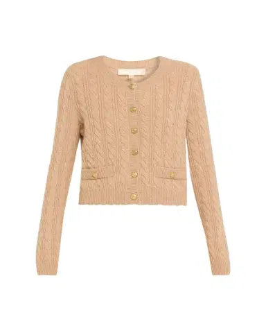 LoveShackFancy Eugenie Cable-Knit Wool Cashmere Cardigan | Thumbnail 1 LoveShackFancy Eugenie Cable-Knit Wool Cashmere Cardigan | Thumbnail 1