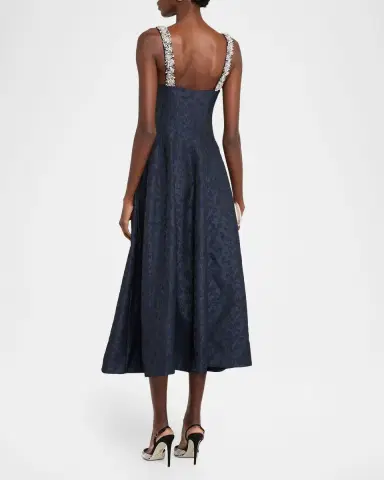 SIMKHAI Charlotte Beaded Floral Jacquard Midi Dress | Thumbnail 12 SIMKHAI Charlotte Beaded Floral Jacquard Midi Dress | Thumbnail 12