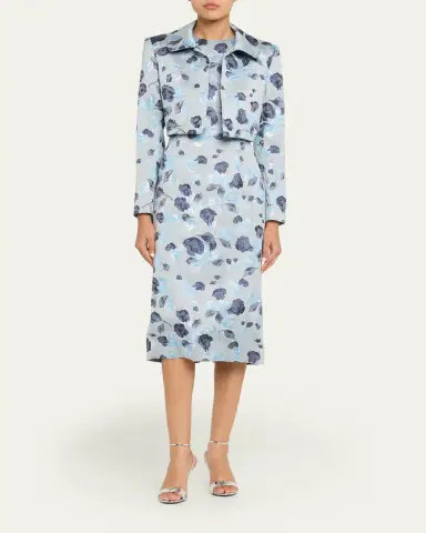 PRABAL GURUNG Metallic Floral Jacquard Bolero Jacket | Thumbnail 2 PRABAL GURUNG Metallic Floral Jacquard Bolero Jacket | Thumbnail 2