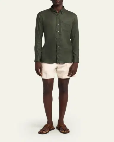 Tom Ford Men's Slim-Fit Gabardine Button-Down Shirt | Thumbnail 2 Tom Ford Men's Slim-Fit Gabardine Button-Down Shirt | Thumbnail 2