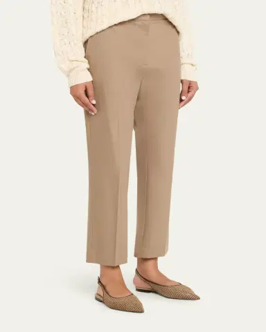 Brunello Cucinelli Stretch Cotton Gabardine Crop Cigarette Pants | Thumbnail 4 Brunello Cucinelli Stretch Cotton Gabardine Crop Cigarette Pants | Thumbnail 4