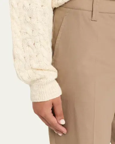 Brunello Cucinelli Stretch Cotton Gabardine Crop Cigarette Pants | Thumbnail 5 Brunello Cucinelli Stretch Cotton Gabardine Crop Cigarette Pants | Thumbnail 5