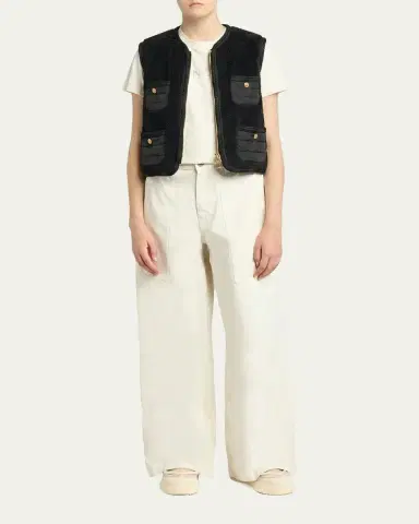 Moncler Mimosas Braided Trim Teddy Down Vest | Thumbnail 2 Moncler Mimosas Braided Trim Teddy Down Vest | Thumbnail 2
