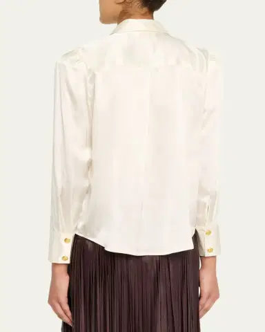 L'Agence Honey Tie-Neck Silk Blouse | Thumbnail 3 L'Agence Honey Tie-Neck Silk Blouse | Thumbnail 3