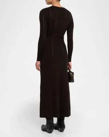 Gabriela Hearst Imagene Ribbed Long-Sleeve Midi Dress With Belt | Thumbnail 7 Gabriela Hearst Imagene Ribbed Long-Sleeve Midi Dress With Belt | Thumbnail 7