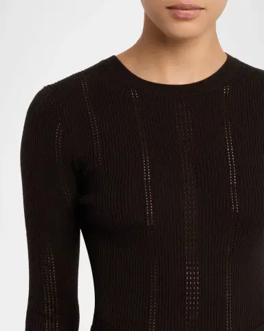 Gabriela Hearst Imagene Ribbed Long-Sleeve Midi Dress With Belt | Thumbnail 9 Gabriela Hearst Imagene Ribbed Long-Sleeve Midi Dress With Belt | Thumbnail 9