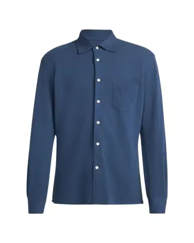 Kiton Men's Pique Button-Down Shirt with Bar Tack Pocket | Thumbnail 1 Kiton Men's Pique Button-Down Shirt with Bar Tack Pocket | Thumbnail 1