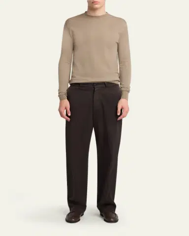 THE ROW Men's Ottis Cotton and Cashmere Straight-Leg Chino Pants | Thumbnail 2 THE ROW Men's Ottis Cotton and Cashmere Straight-Leg Chino Pants | Thumbnail 2