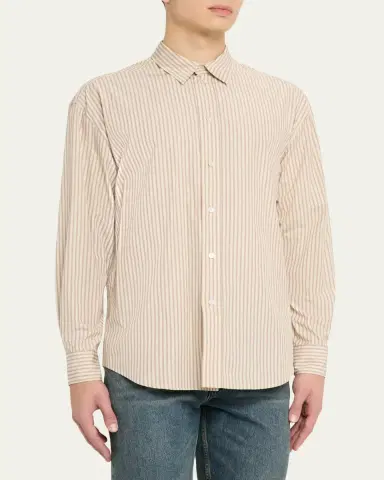 The Row Men's Granada Cotton Pinstripe Sport Shirt | Thumbnail 4 The Row Men's Granada Cotton Pinstripe Sport Shirt | Thumbnail 4