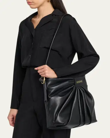 Loewe Pleated Tote Bag in Leather | Thumbnail 2 Loewe Pleated Tote Bag in Leather | Thumbnail 2