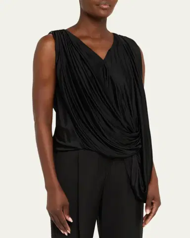 Loewe Draped Jersey Sleeveless Top | Thumbnail 4 Loewe Draped Jersey Sleeveless Top | Thumbnail 4