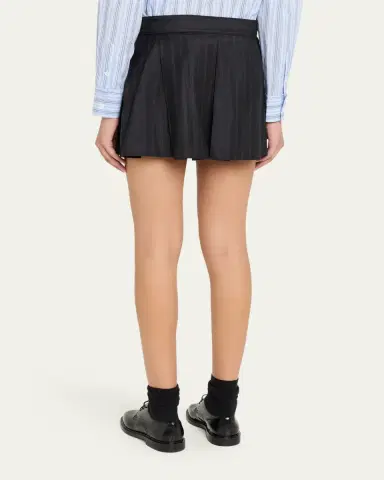 WE-AR4 The Jane Pleated Pinstripe Wool Mini Skirt | Thumbnail 3 WE-AR4 The Jane Pleated Pinstripe Wool Mini Skirt | Thumbnail 3