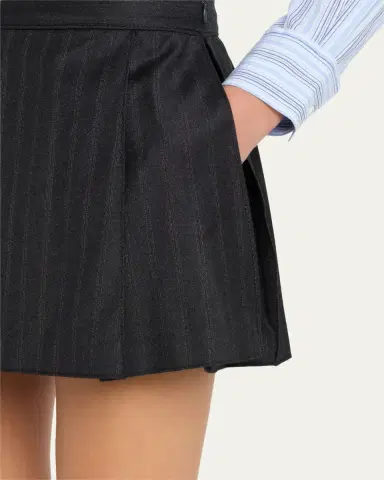 WE-AR4 The Jane Pleated Pinstripe Wool Mini Skirt | Thumbnail 5 WE-AR4 The Jane Pleated Pinstripe Wool Mini Skirt | Thumbnail 5