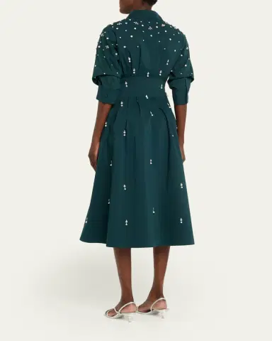 SIMKHAI Jazz Embellished A-Line Midi Dress | Thumbnail 3 SIMKHAI Jazz Embellished A-Line Midi Dress | Thumbnail 3