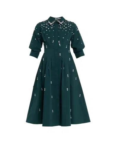 SIMKHAI Jazz Embellished A-Line Midi Dress | Thumbnail 1 SIMKHAI Jazz Embellished A-Line Midi Dress | Thumbnail 1