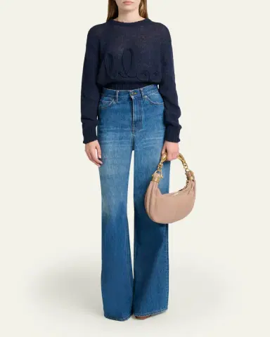 Chloé Logo Embroidered Alpaca Wool Sweater | Thumbnail 6 Chloé Logo Embroidered Alpaca Wool Sweater | Thumbnail 6