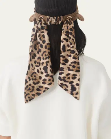 Eugenia Kim Ricky Packable Hemp Visor with Animal-Print Sash | Thumbnail 4 Eugenia Kim Ricky Packable Hemp Visor with Animal-Print Sash | Thumbnail 4