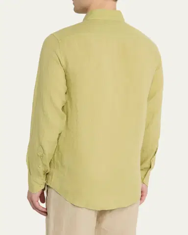 Frescobol Carioca Men's Antonio Linen Casual Button-Down Shirt | Thumbnail 3 Frescobol Carioca Men's Antonio Linen Casual Button-Down Shirt | Thumbnail 3