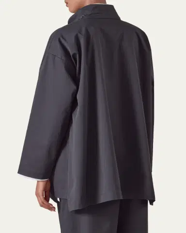 Eskandar Slim A-Line Double Stand-Collar Shirt With Stepped Insert (Long Length) | Thumbnail 3 Eskandar Slim A-Line Double Stand-Collar Shirt With Stepped Insert (Long Length) | Thumbnail 3