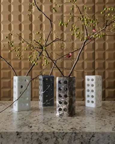 Greg Natale Geo Marble Vase, 12" | Thumbnail 3 Greg Natale Geo Marble Vase, 12" | Thumbnail 3