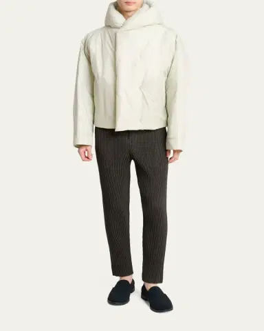 Homme Plissé Issey Miyake Men's Duvet Hooded Short Coat | Thumbnail 2 Homme Plissé Issey Miyake Men's Duvet Hooded Short Coat | Thumbnail 2