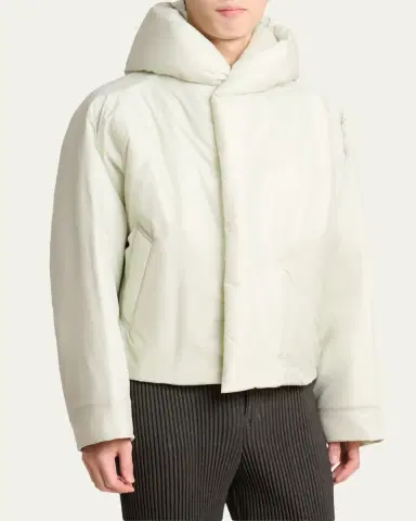 Homme Plissé Issey Miyake Men's Duvet Hooded Short Coat | Thumbnail 4 Homme Plissé Issey Miyake Men's Duvet Hooded Short Coat | Thumbnail 4