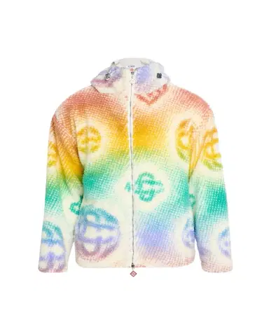Casablanca Men's Halftone Logo Full-Zip Hoodie | Thumbnail 1 Casablanca Men's Halftone Logo Full-Zip Hoodie | Thumbnail 1