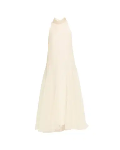 Brunello Cucinelli Crispy Silk Chiffon Drop-Waist Sleeveless Maxi Dress | Thumbnail 1 Brunello Cucinelli Crispy Silk Chiffon Drop-Waist Sleeveless Maxi Dress | Thumbnail 1