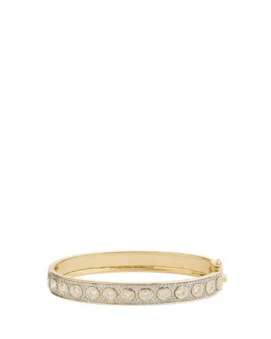 Jamie Wolf 18K Yellow & White Gold Bezel-Set & Pave Diamond Hinge Bangle | Thumbnail 1 Jamie Wolf 18K Yellow & White Gold Bezel-Set & Pave Diamond Hinge Bangle | Thumbnail 1