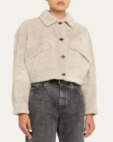 Brunello Cucinelli Lamb Shearling Cropped Jacket | Thumbnail 4 Brunello Cucinelli Lamb Shearling Cropped Jacket | Thumbnail 4
