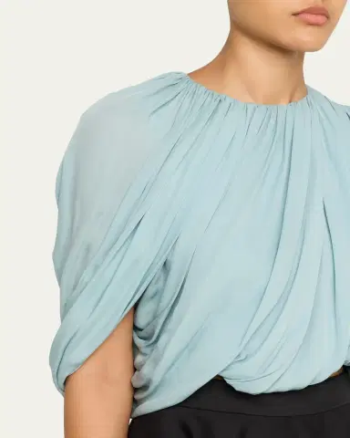 Heirlome Marie Draped Silk Georgette Crop Top | Thumbnail 5 Heirlome Marie Draped Silk Georgette Crop Top | Thumbnail 5