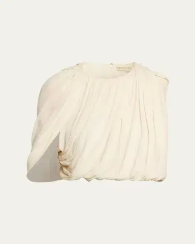 Heirlome Marie Draped Silk Georgette Crop Top | Thumbnail 6 Heirlome Marie Draped Silk Georgette Crop Top | Thumbnail 6