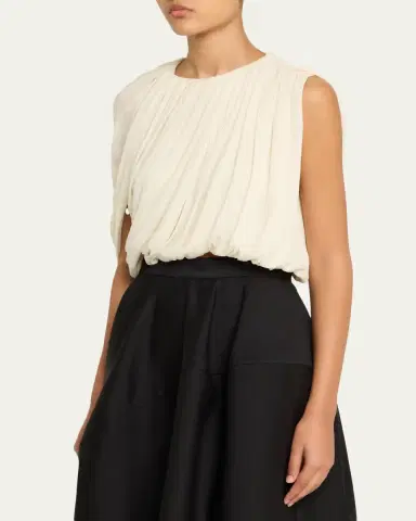 Heirlome Marie Draped Silk Georgette Crop Top | Thumbnail 9 Heirlome Marie Draped Silk Georgette Crop Top | Thumbnail 9