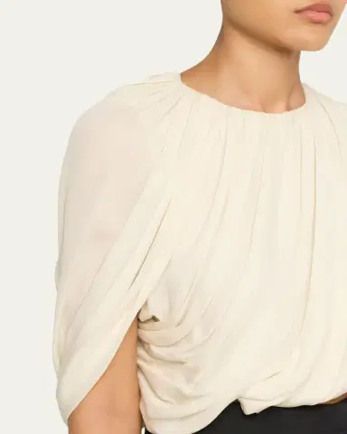 Heirlome Marie Draped Silk Georgette Crop Top | Thumbnail 10 Heirlome Marie Draped Silk Georgette Crop Top | Thumbnail 10