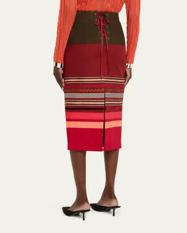 Christopher John Rogers Embroidered Colorblock Midi Pencil Skirt | Thumbnail 3 Christopher John Rogers Embroidered Colorblock Midi Pencil Skirt | Thumbnail 3