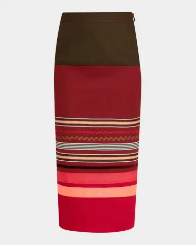 Christopher John Rogers Embroidered Colorblock Midi Pencil Skirt | Thumbnail 6 Christopher John Rogers Embroidered Colorblock Midi Pencil Skirt | Thumbnail 6
