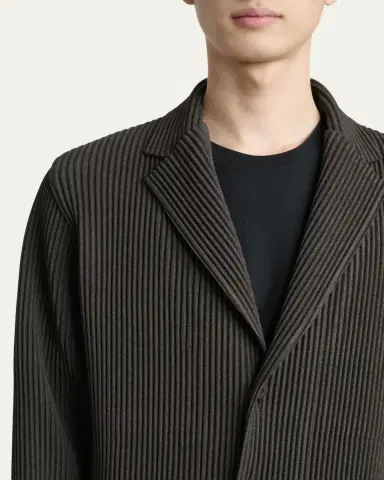 Homme Plissé Issey Miyake Men's Wool Like Light Pleated Single-Breasted Blazer | Thumbnail 5 Homme Plissé Issey Miyake Men's Wool Like Light Pleated Single-Breasted Blazer | Thumbnail 5