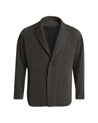 Homme Plissé Issey Miyake Men's Wool Like Light Pleated Single-Breasted Blazer | Thumbnail 1 Homme Plissé Issey Miyake Men's Wool Like Light Pleated Single-Breasted Blazer | Thumbnail 1