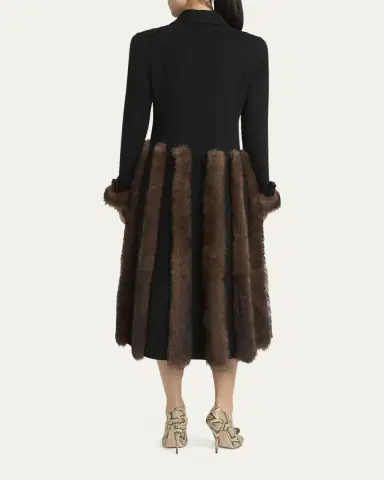 Valentino Garavani Sheep Shearling-Trim Single-Breasted Cashmere Coat | Thumbnail 3 Valentino Garavani Sheep Shearling-Trim Single-Breasted Cashmere Coat | Thumbnail 3