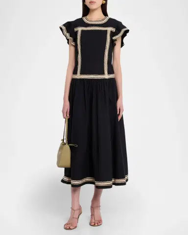 Ulla Johnson Delphina Ricrac Embellished Sleeveless Midi Dress | Thumbnail 9 Ulla Johnson Delphina Ricrac Embellished Sleeveless Midi Dress | Thumbnail 9