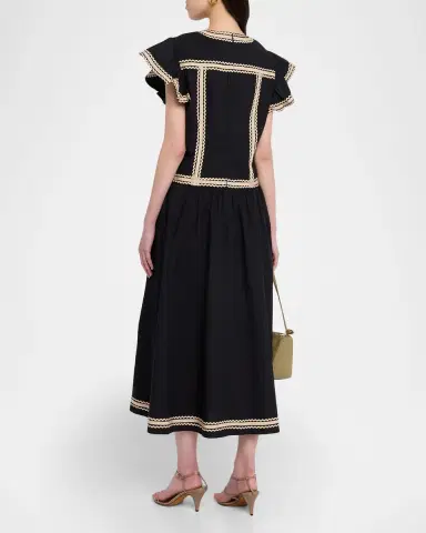 Ulla Johnson Delphina Ricrac Embellished Sleeveless Midi Dress | Thumbnail 10 Ulla Johnson Delphina Ricrac Embellished Sleeveless Midi Dress | Thumbnail 10