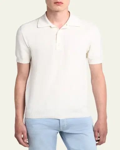 Tom Ford Men's Classic-Fit Cotton Pique Polo Shirt | Thumbnail 4 Tom Ford Men's Classic-Fit Cotton Pique Polo Shirt | Thumbnail 4