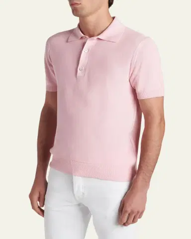 Tom Ford Men's Classic-Fit Cotton Pique Polo Shirt | Thumbnail 8 Tom Ford Men's Classic-Fit Cotton Pique Polo Shirt | Thumbnail 8